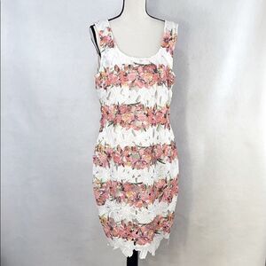 PLUS SIZE NWT Bisou Bisou floral lace sleeveless dress
